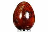 Vibrant Polished Carnelian Agate Egg - Madagascar #355481-1